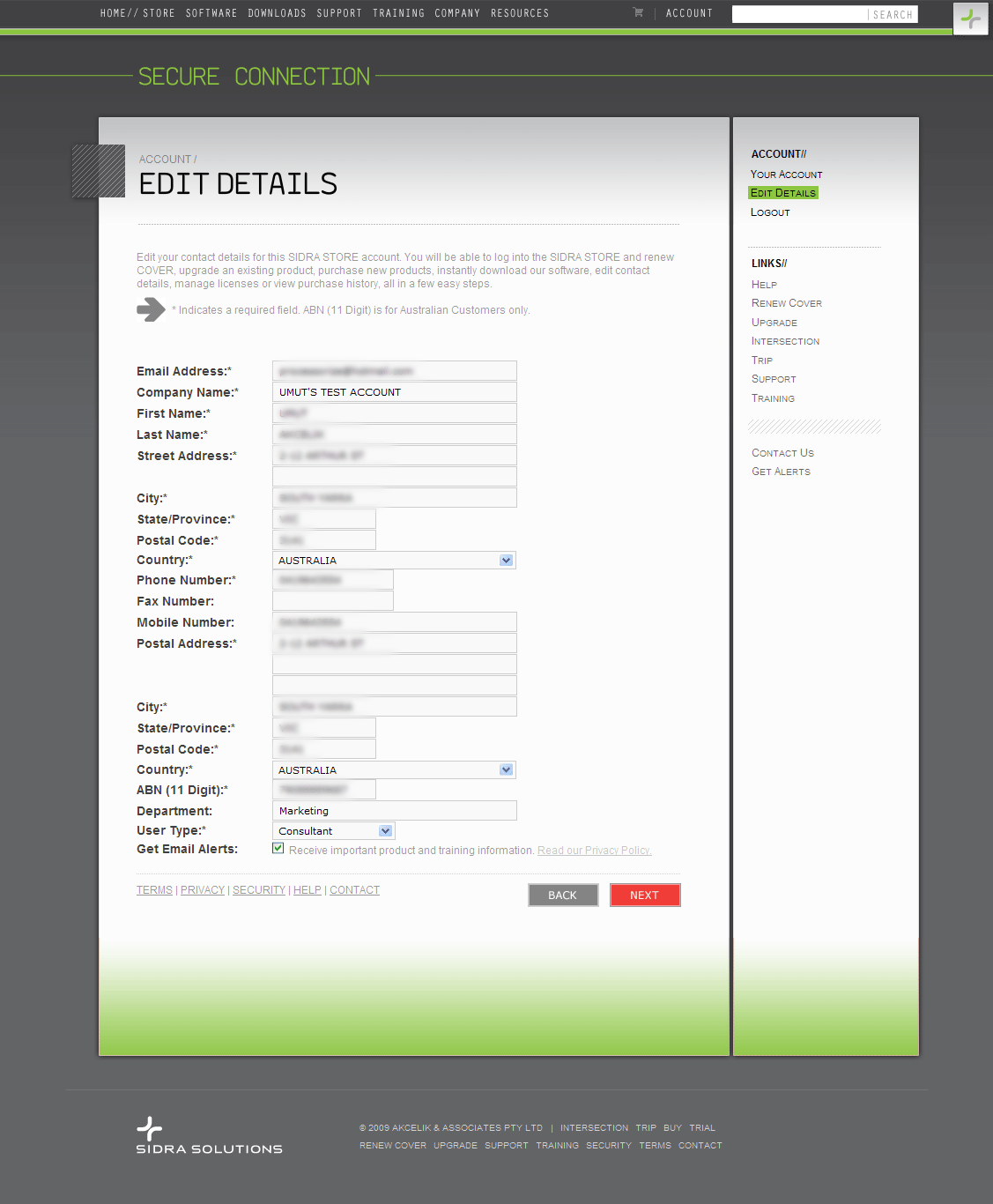 SIDRA_CustomerEdit Sidra portal updating