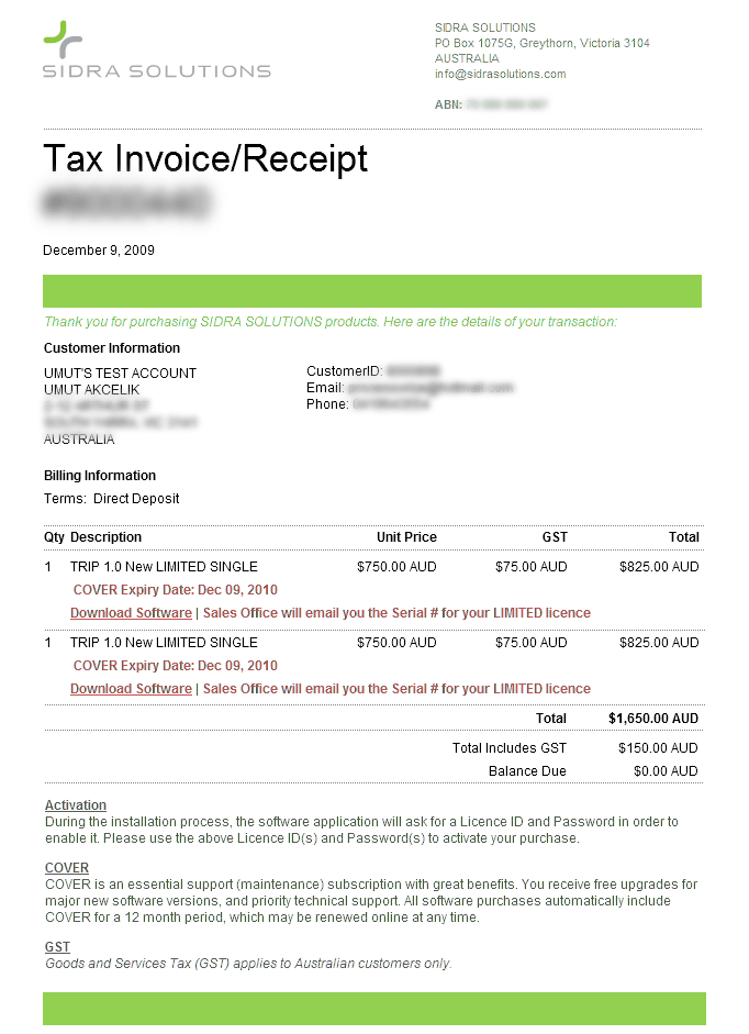 SIDRA_PrintableInvoice Sidra Invoice