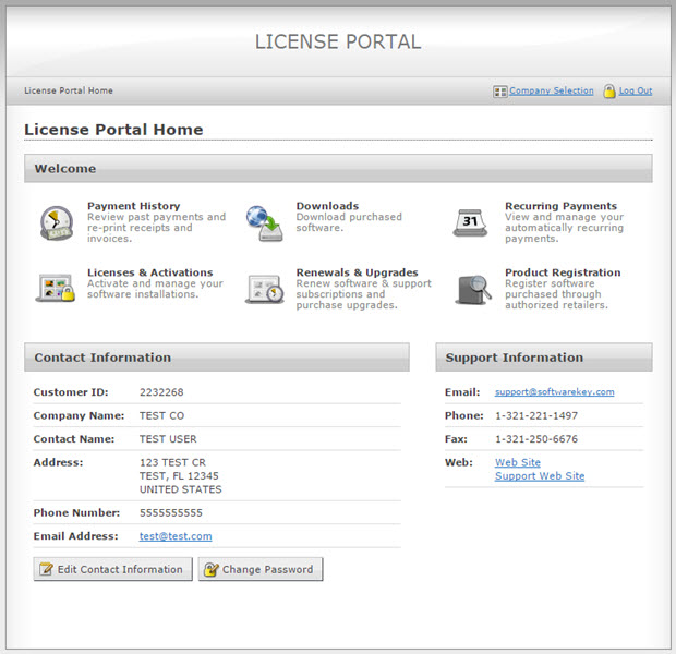 Customer License Portal