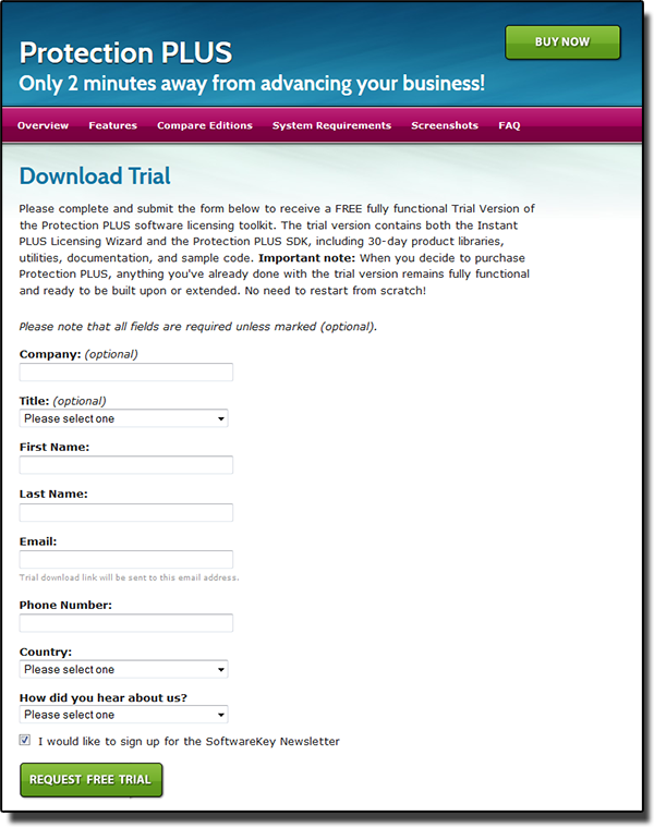 solo-demo-download Sample Trial Request Form