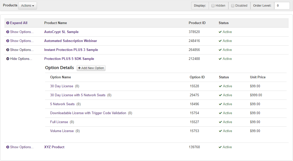 solo-product-catalog Product Catalog where licenses are generated from