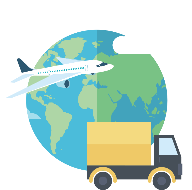delivery-plane-truck-world