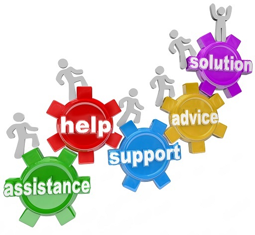 People on Gears Helping Each Other to Reach Solution