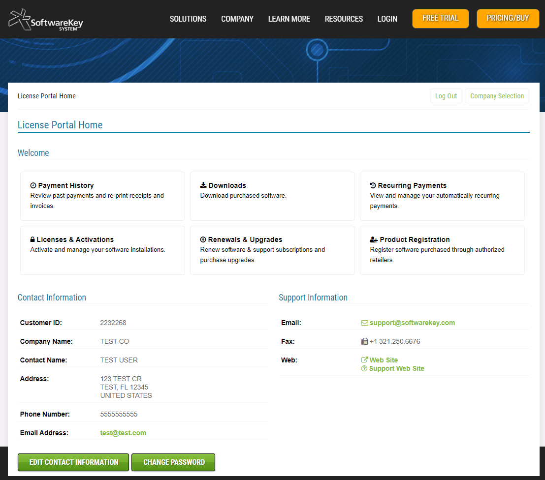 solo-customer-license-portal-softwarekey Customer License Portal SoftwareKey